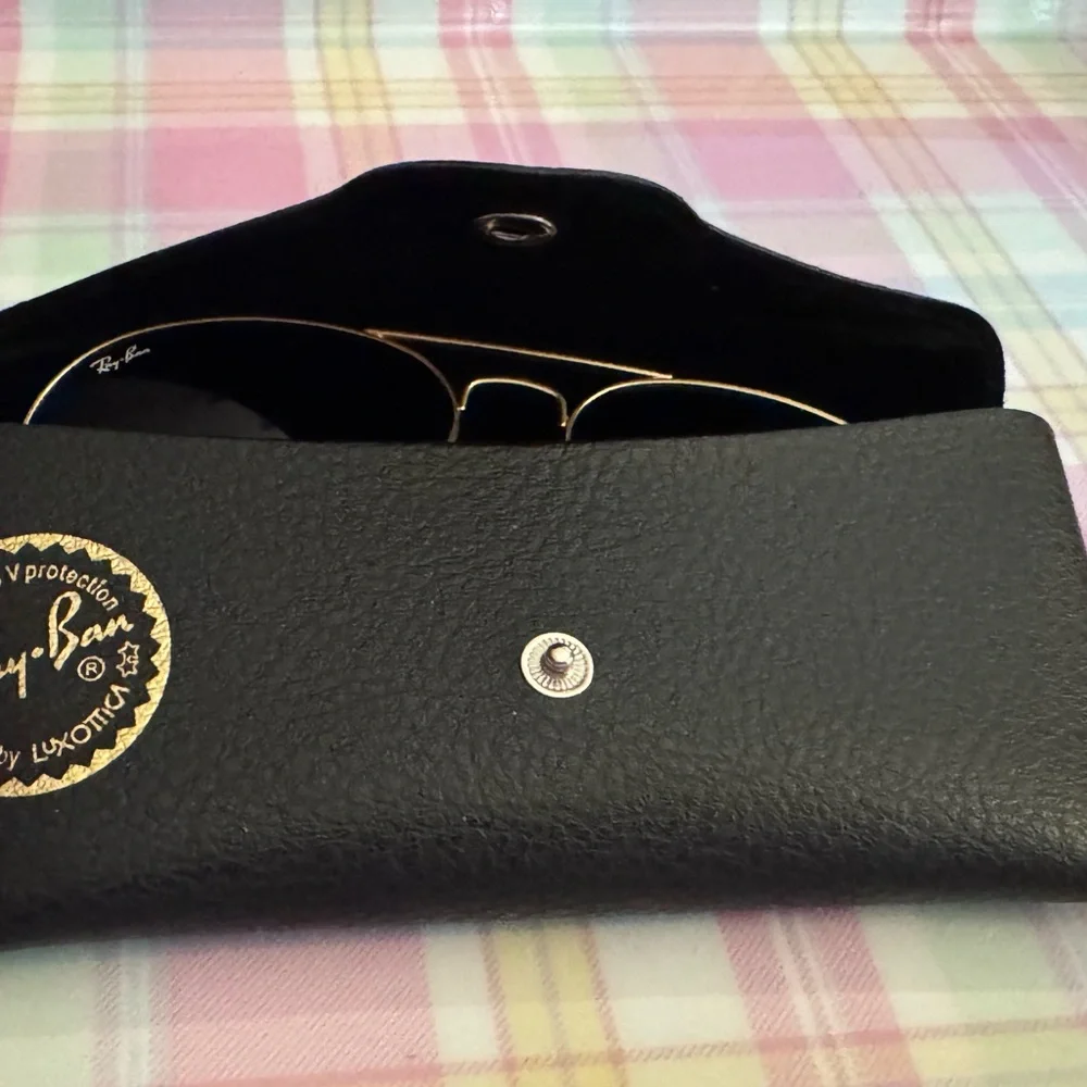 Ray-Ban Gold Frame Sunglasses with Dark Lenses